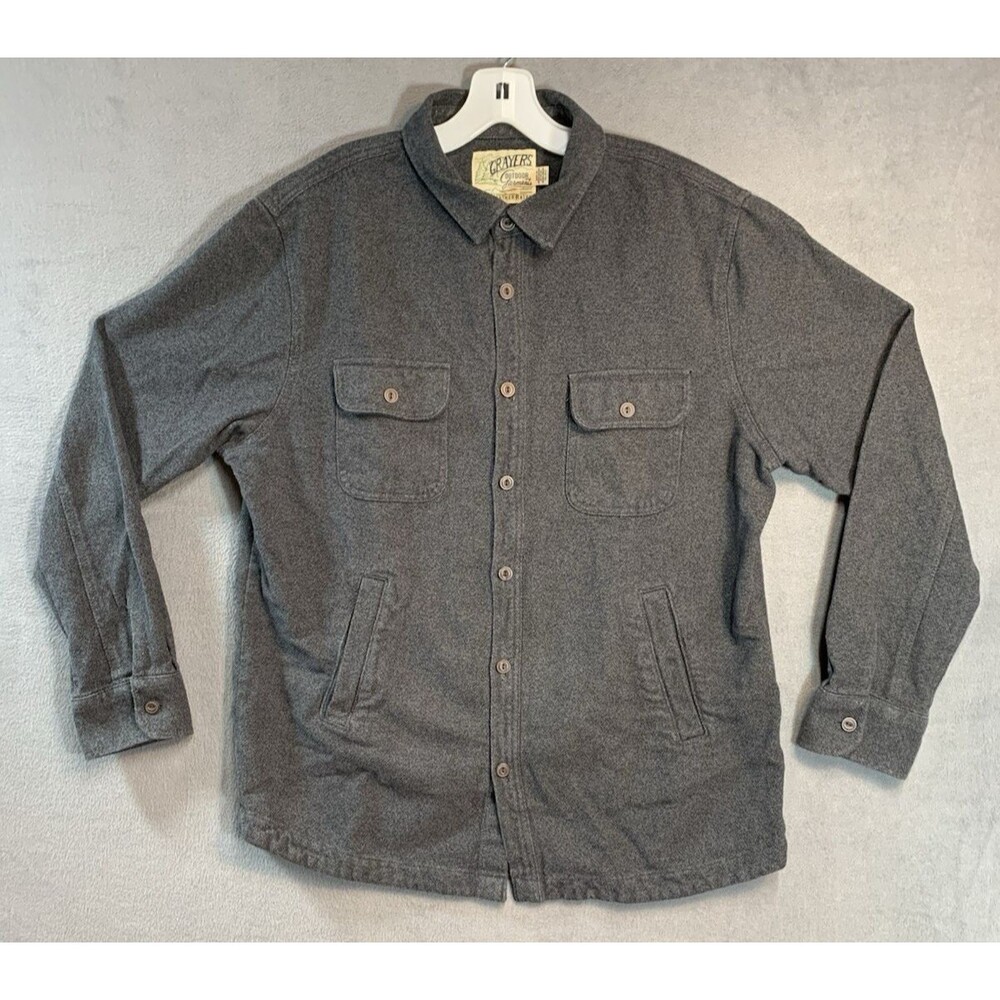 Grayers Outdoor Garments Shirt Jacket Mens XL Gray Cotton Cold Weather Shacket